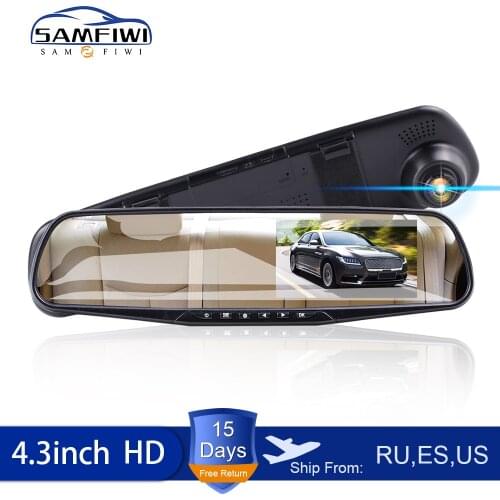 Full HD 1080P Dash Cam Car Dvr Camera Auto 4.3 Inch Rearview Mirror dash Digital Video Recorder Dual Lens Registratory Camcorder