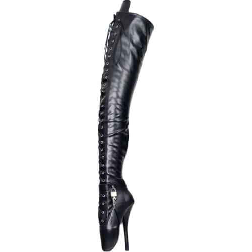 Ballet Boots 18CM Extreme High Heel Over the knee thigh high boots Plus Size 36-46