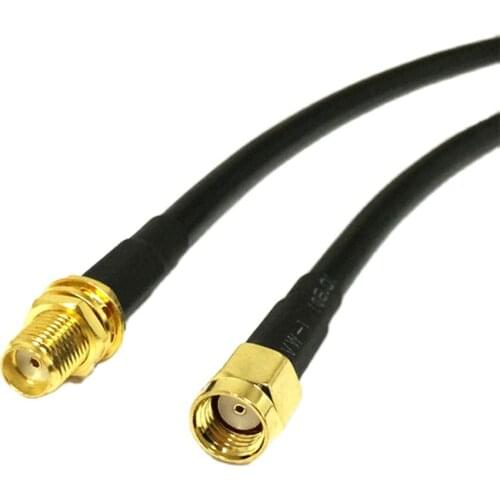 Wireless Modem Extension Cable SMA Female Jack Nut to RP SMA Male inner hole Pigtail RG58 50CM/100CM New