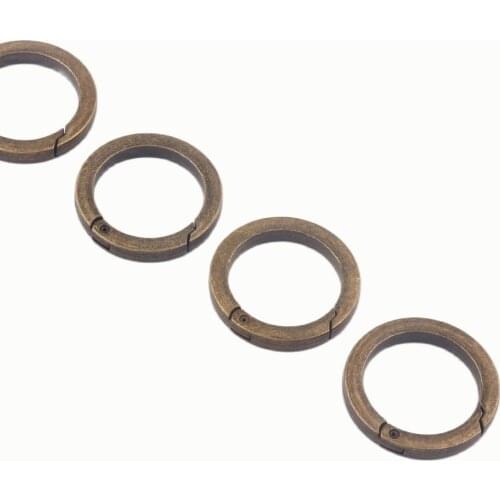 25mm Bronze Spring Round Ring Gate Spring Snap Hook Gate O Ring,Metal Buckle Purse Hardware Webbing Hook Bag for Handbag 6Pcs