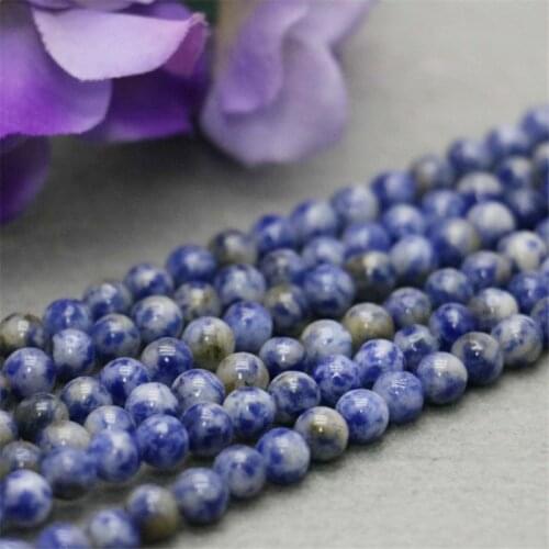 Blue Spot Bead Naural Loose Spacer Beads 4/6/8/10 Mm for Jewelry Making DIY Bracelet Gift