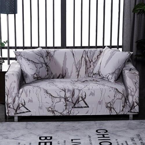 Marble Texture Sofa Cover for Living Room Elastic Material Double-seat Sofa Loveseat Chair Slipcovers Couch Stretch Sofa Cover