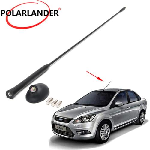 Black Car Roof AM/FM Antenna Polarlander Aerial Mast with Base Kit For Ford Focus 2000-2007 XS8Z18919AA