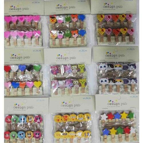 10'lu shaped Wooden Pegs 3.5cm (10'lu Set-12 Package)