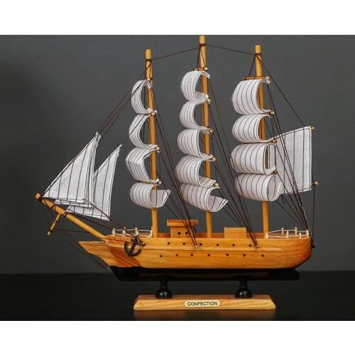 Wood Sailboat decorations for house room décor home gift decoration Table Cesk Tv Cabinet Ornaments Boat Devorative for Home