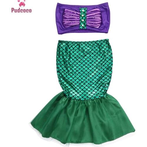 Cosplay Girls Costume Dresses The Little Mermaid Tail Princess Ariel Dress Cosplay Costume Kids for Girl Fancy Dress