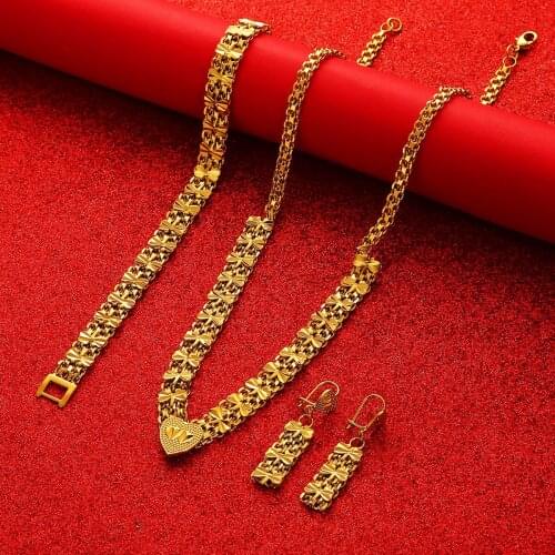 Ethiopian Wedding Jewelry Sets Butterfly Earring Bracelet Necklace Sets for Wedding African Jewelry