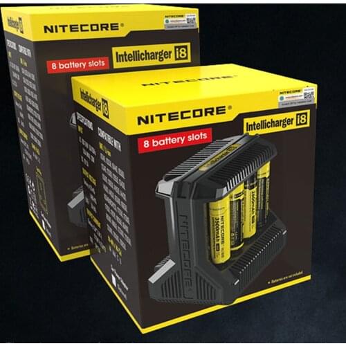NITECORE Intelligent Charger i8 8 Slots Total 4A Output Smart Charger for IMR18650 16340 10440 AA AAA 14500 26650 and USB Device