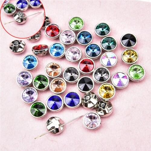 10Mm Round Shape Rhinestone Clawless Glass Strass Metal Base Crystal Stone Not Hooked Diy Sew On Clothing Dress Shoes Decoration