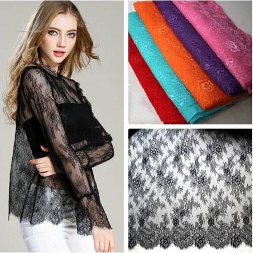 3Meters/Lot Multicolor Eyelash Lace Fabric Wide 150CM DIY Handmade Wedding Dress Clothes Curtain Lace Accessories