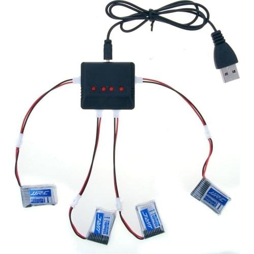 4pcs 3.7V 150mAh Li-po JJRC H36 30C Quadcopter Drone Battery + 4 In 1 RC Quadcopter Battery Spare Parts Charger