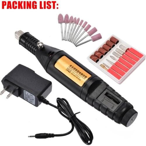 Mini Electric Grinder Manicure Pen Drill Tool Removing Drill Machine Grinding Rotary Tool Kit for Engraving Grinding Carving