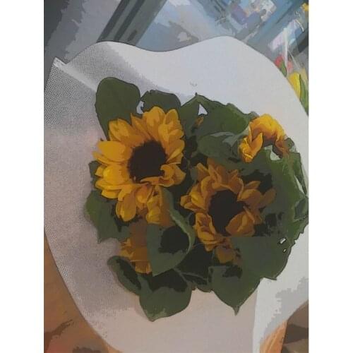 SenyuArt 3D Mosaic Cross Stitch Kit Sunflower Diamond Painting Rhinestones Full Square Round Diamond Embroidery Home Decoration