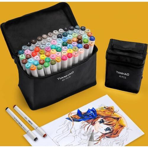 JIANWU ART5 40/60/80/168pcs Dual Head Art Marker Pen Set Alcohol Based Non Toxic Sketch painting drawing markers art supplies