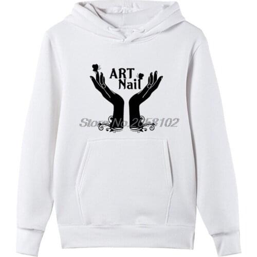 Art Nail Nail Bar Salon Sticker Girl Hoodies New Women Men Cotton Fleece sweatshirt Hip Hop Coat Tops Harajuku Streetwear