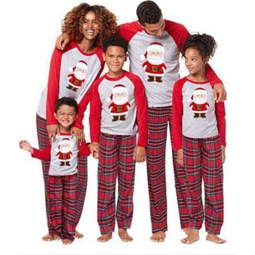 2021 New Family Christmas Pajamas Set Family Matching Xmas Party Clothes Adult Kids Pajamas set Cotton Baby Romper Sleepwear