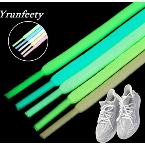 2020 New 47" Luminous Shoelaces Athletic Sport Round Shoe Lace Glow In The Dark Shoe Laces Glowing Laces for 350 V2 Shoelaces
