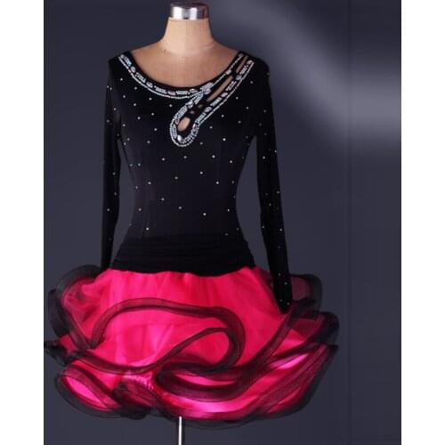 New Latin Dance Dress Women rhinestone Salsa Performance Dresses Competition Dance Costume Cha ChaPractice Dress