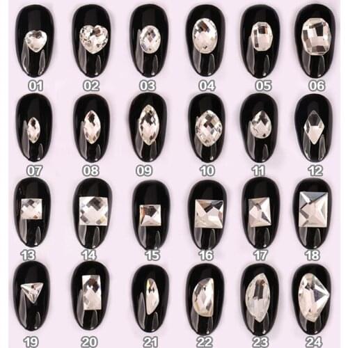 Wholesale Excellent Special-shape Crystal Glass Diamond Flat Nail Art assorted Accessories Rhinestone 600pcs/lot Free Shipping