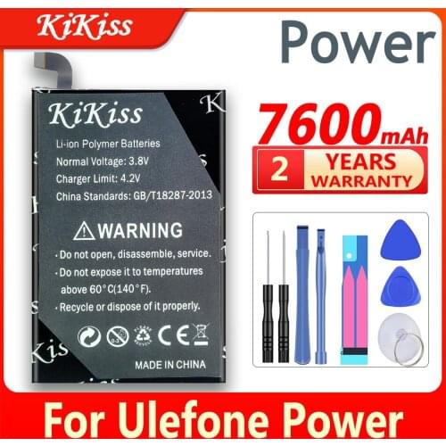 Original KiKiss 7600mAh for Ulefone Power Battery Replacement Large Capacity Li-ion Backup Battery for Ulefone Power Smart Phone