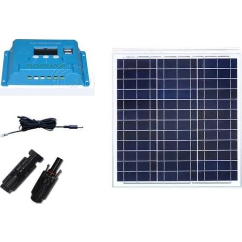 Portable Solar Panel 12v 40w Polycrystalline Solar Battery Charger Solar Charge Controller 12v/24v 10A Dual Usb DC Cable 190321