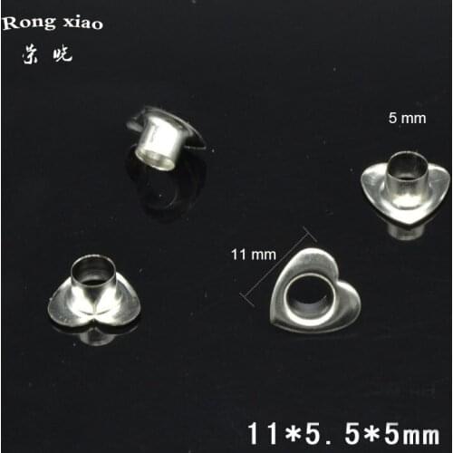 11 mm Heart Design New Shape Fashion Nickel Silver Grommet Eyelet Copper Material Eyelet with Washers Bag Shoe Accessories