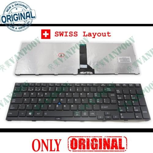 QWERTZ Swiss Notebook Laptop keyboard for Toshiba Tecra R850 R950 R960 Black Switzerland Version MP-12Q66CH63561W G83C000D82SL