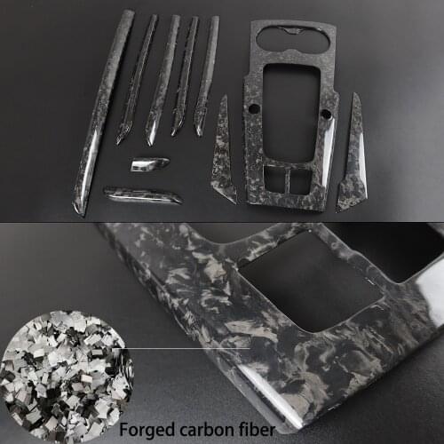 Real Forge Carbon Fiberd Center Console Gear Shift Panel Side Strip Cover Trim Cover Interior For Audi A3 8V S3 RS3 2014 -2018