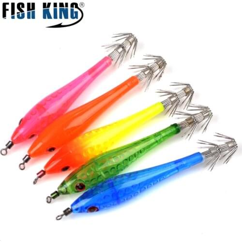 1PC Shrimp Bait Fishing Lure Artificial Squid Hook Jig noctilucent 9CM5.5G Octopus Cuttlefish Pesca Tackle jig heads for fishing