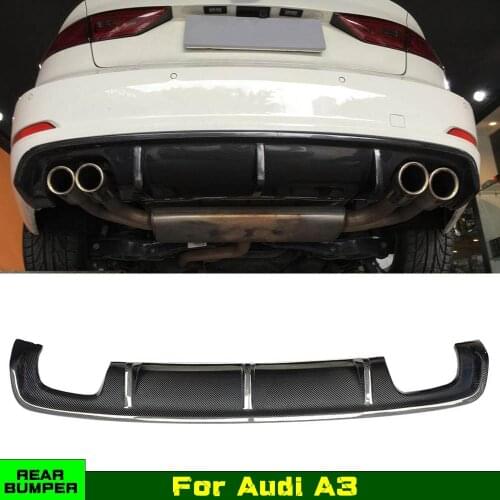 Carbon Fiber /abs Sport Bumper For Audi A3 Standard Hatchback / A3 Standard /Sline S3 Sedan Rear Diffuser Lip Spoiler 2014-2016