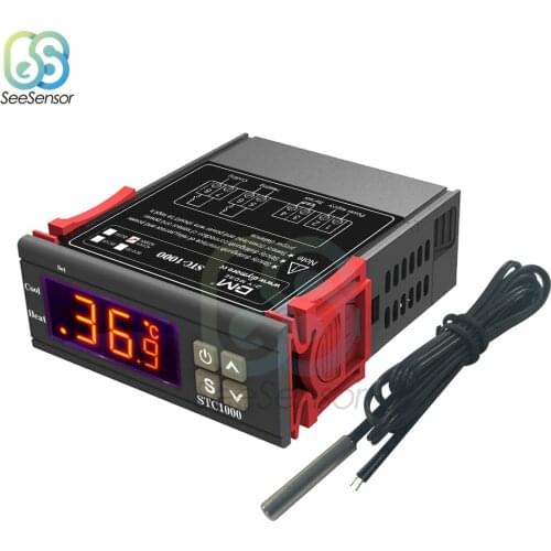 STC-1000 110V 220V 12V 24V LED Digital Thermostat Temperature Controller Thermoregulator for Incubator Heating Cooling Regulator