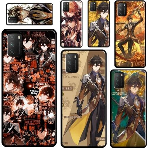 Zhongli Genshin Impact For Xiaomi Mi 11 9 8 Mi Note 10 Lite A2 Mi 9T 10T Pro Case For POCO X3 M3 F3 Phone Cover