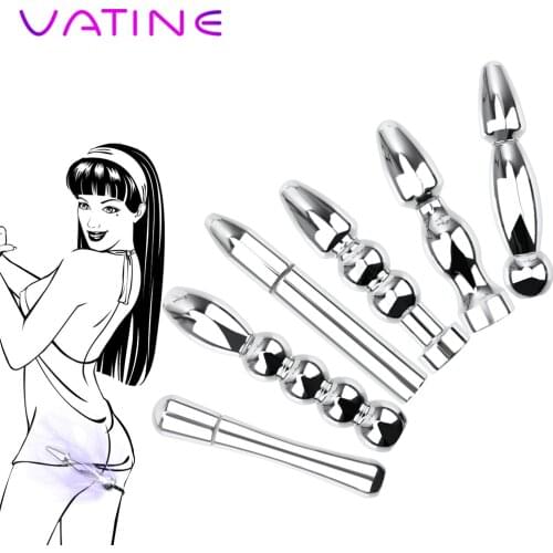 VATINE Vaginal Plug Sex Toys For Women Metal Anal Plug Anal Massage Electro Shock Butt Plug E-Stimulation Dildo Medical Sex Toy