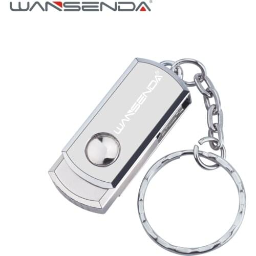 Wansenda stainless steel swivel USB Flash Drive Key Chain Pen Drive 8GB 16GB 32GB 64GB 128GB Pendrive USB 2.0 Memory Stick