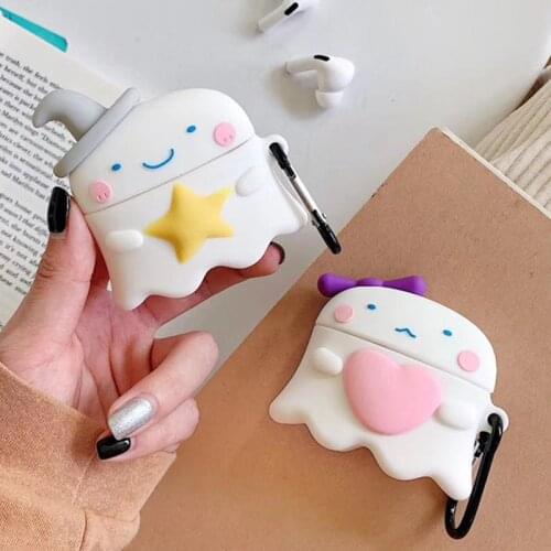 For Airpods Pro 3D Cute Cartoon Star Heart Ghost Earpods Case for Apple Airpods 3 Wireless Earphone Protector Cover Charging Box