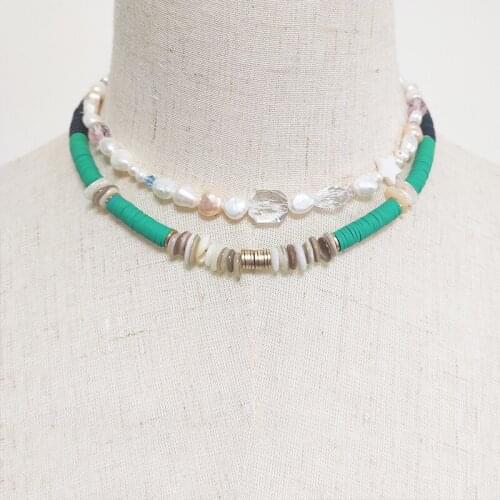 2021 Green Necklace Men Ethnic Style Neck Accessories Fashionable Simple Summer Trend Beach Choker Women Gifts