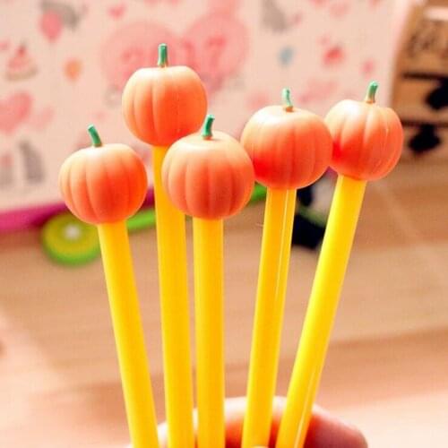 1pc Pumpkin Head Yellow Gel Pen for students 0.38mm black ink Vegetable series stationery pen Office school supplies