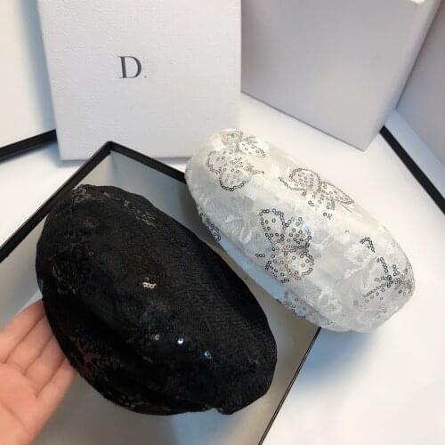 2020 Selfhood Women Beret For Fashion Fringed Butterfly Sequin Beret Hats Cap Spring Autumn Brand Womens Painter Hat Gorras