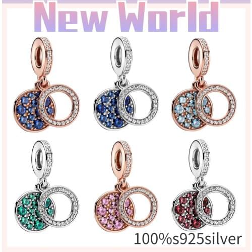 Valentines Day Roses Pendant High Quality 925 Sterling Silver Forever Always Love Charm Bead Fit Bracelet Women Gift Jewelry