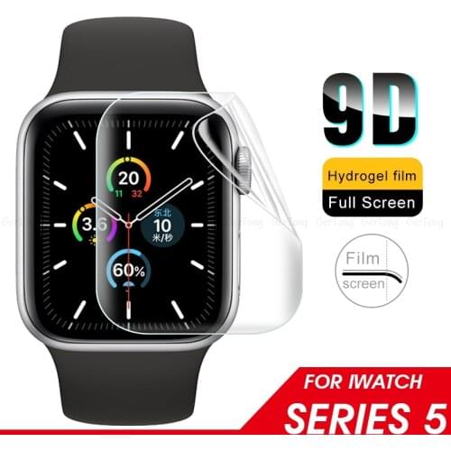 1-2pcs Full Cover For Apple Watch 5 4 44mm 40mm 9D Soft HD Clear Screen Protector i watch5 44 40 MM Protective Film Accessories