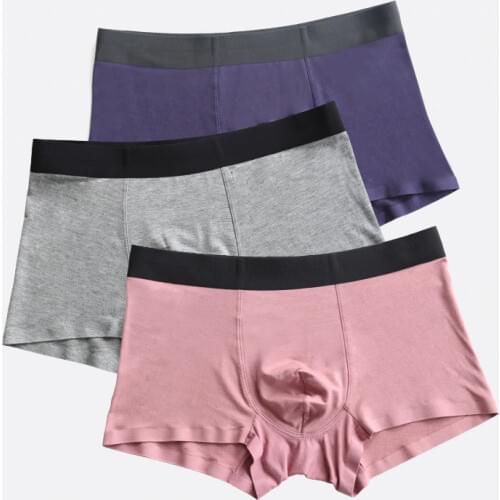 1PCS Male Panties Cotton Mens Underwear Boxers Breathable Man Boxer Solid Underpants Comfortable Brand Shorts