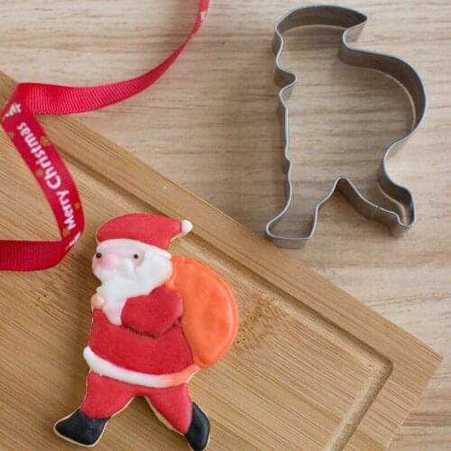 1pcs Christmas Decor Snata Claus Cookie Cutter Moldes Metal reposteria Biscuit Cupcake Fondant Cake Decor Tools Kitchen cozinha