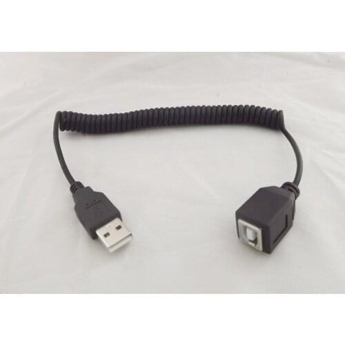 10pcs USB 2.0 A Male Plug To USB B Female Jack Extension Coiled Spiral Cable 5Ft 1.5m