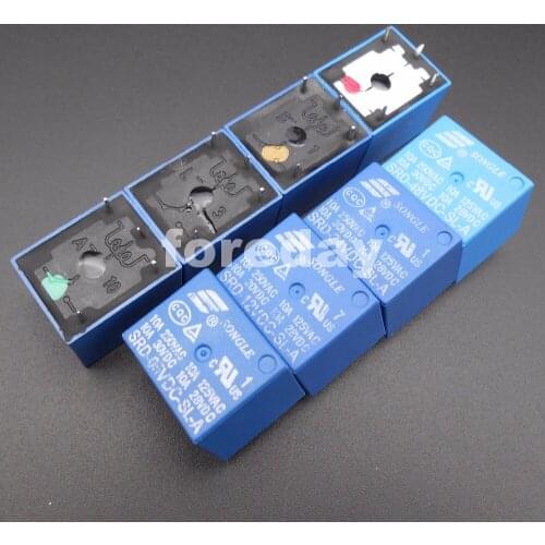 100PCS NEW SONGLE Power Relay SRD-12VDC-SL-A PCB 4 Pins BLUE SRD 05V 12V 24V 48V DC-SL-A Relays 100PCS/LOT Components *FD382-385