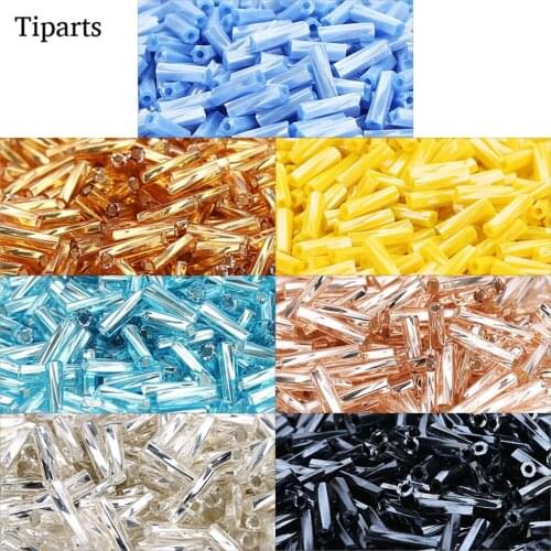 1000pcs/lot Delica Miyuki Czech Cylindrical Glass Bugle Beads European Seed Long Tube Loose Beads for Jewelry Making