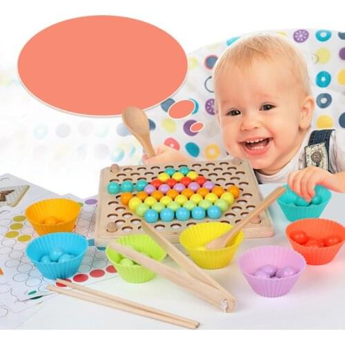 2Style Early Childhood Wooden Clip Ball Puzzle Parent-child Interactive Toys Bead Puzzle Set Hand-eye Training Toys For Children