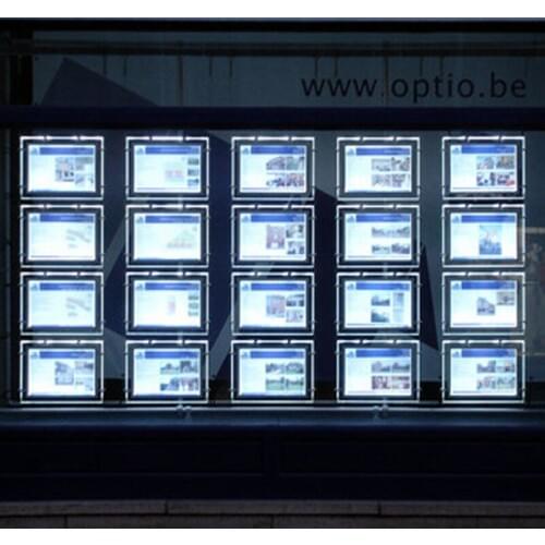 20PCS A3 REAL ESTATE AGENT ACRYLIC FRAME LED WINDOW DISPLAY