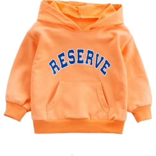 2021 Baby Boy Clothes Long Sleeve Hooded Sweatshirts Childrens Hoodies Microfiber 100% Cotton Autumn Winter Tops with Letter