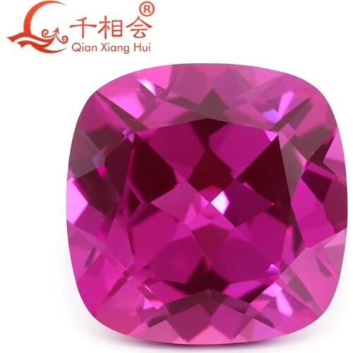 4-12mm 3# pink color cushion shape corundum artifical ruby sapphire loose stone