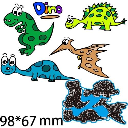 98*67mm Cute Dinosaur New Cutting Dies Scrapbook Decoration Embossing Paper Craft Album Card Punch Knife Mold